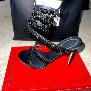 RENE CAOVILLA
Chandelier Beaded Ankle-Wrap Sandals